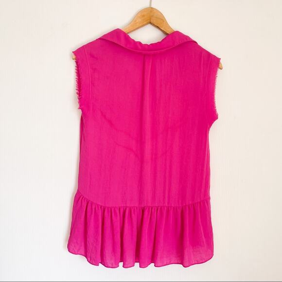 Rebecca Taylor | Pink Sleeveless Peplum Blouse - Picture 3 of 4